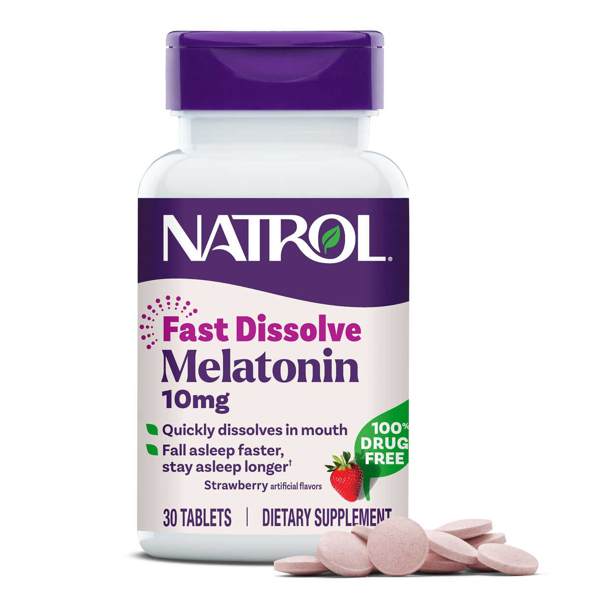 Natrol Melatonin 10 mg Fast Dissolve Tablets front view packaging