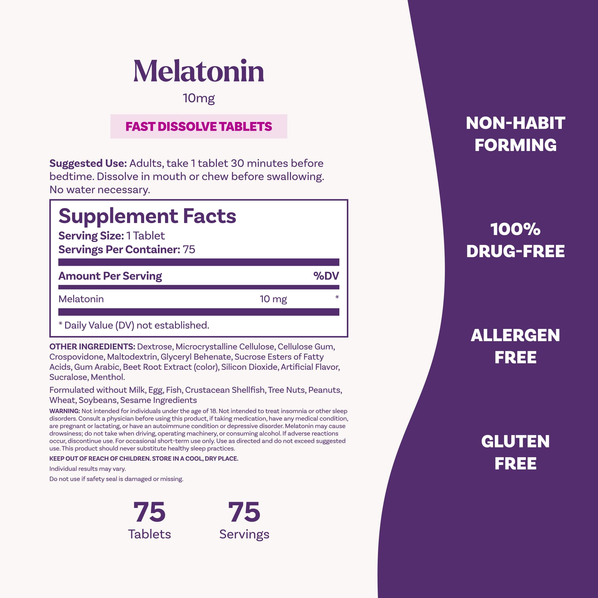Natrol Melatonin 10 mg Fast Dissolve Tablets with a glass of water