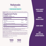 Natrol Melatonin 10 mg Time Release nutritional information on the label