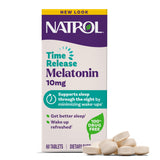 Natrol Melatonin 10 mg Time Release Tablets front view with packaging