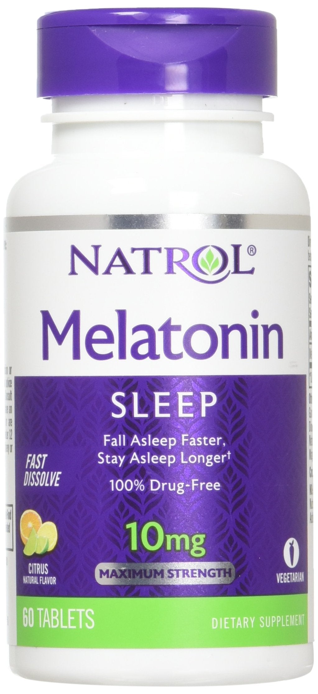 Natrol Melatonin 10mg Capsules front view, 60 count