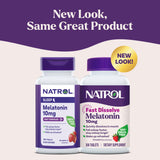 Natrol Melatonin 10mg Fast Dissolve Tablets showing strawberry flavour