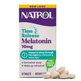 Natrol Melatonin 10mg Time Release Sleep Aid front view, purple packaging