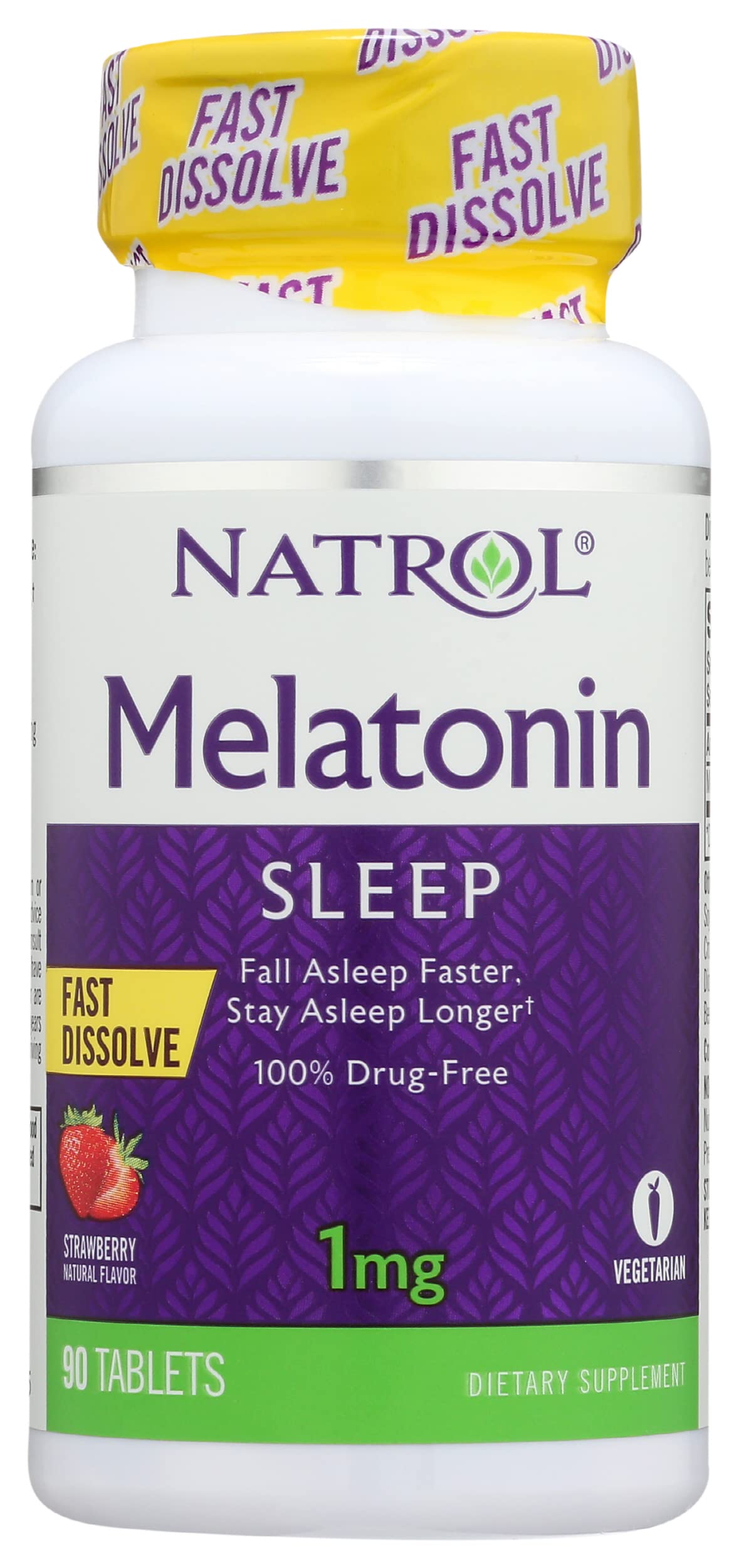 Natrol Melatonin 1MG Fast Dissolving Tablets, Pack of 3 front view