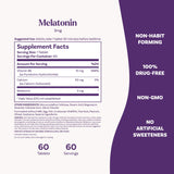 Natrol Melatonin 3 mg Tablets in a hand for size reference