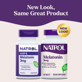 Natrol Melatonin 3 mg Tablets side view with dosage details