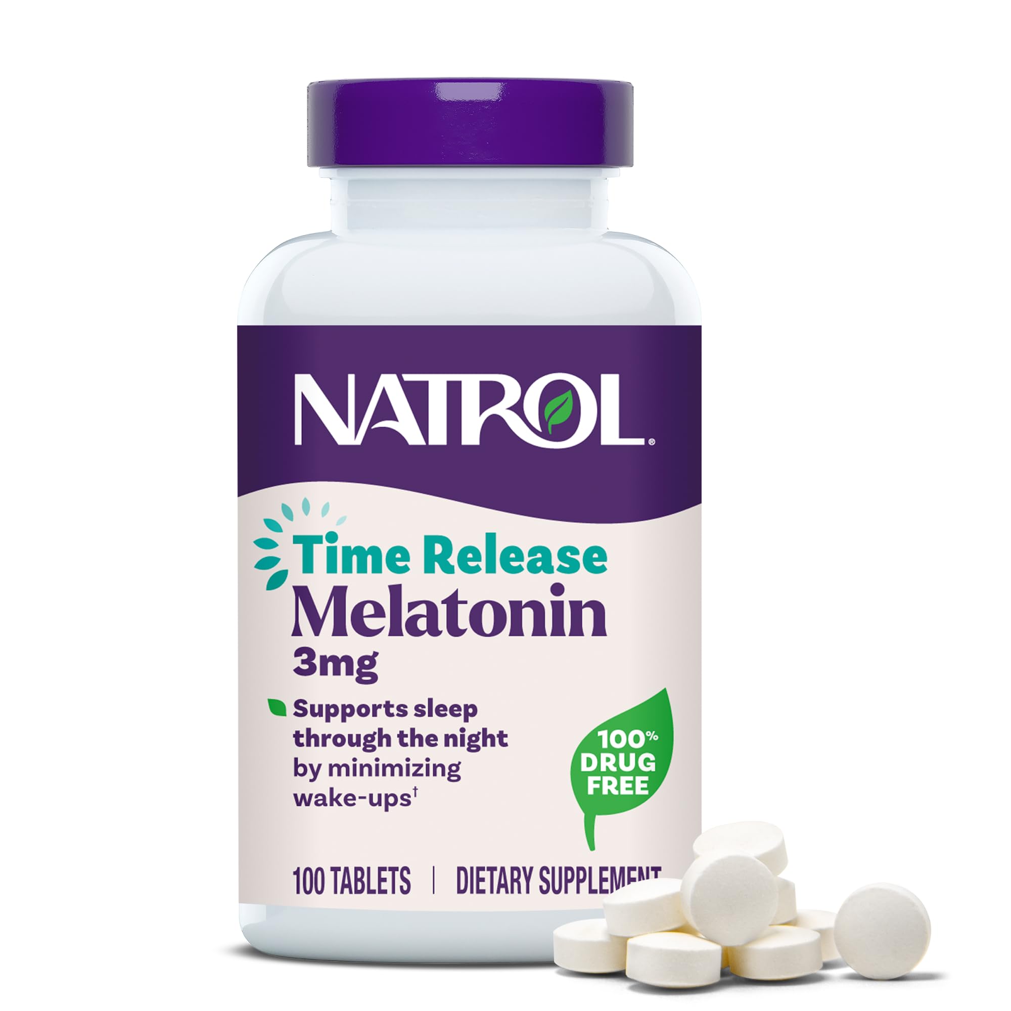 Natrol Melatonin 3 mg Time Release Tablets front view