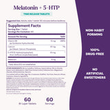 Natrol Melatonin + 5-HTP Time Release Sleep Aid 60 tablets ingredients list
