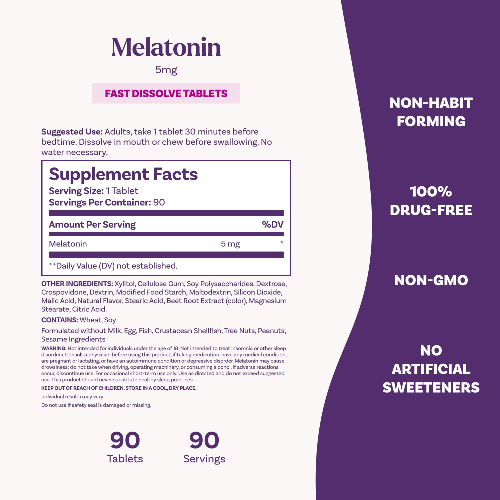 Natrol Melatonin 5 mg Fast Dissolve Tablets with strawberries
