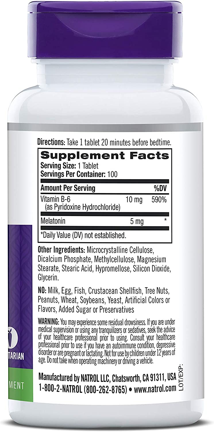 Natrol Melatonin capsules close-up