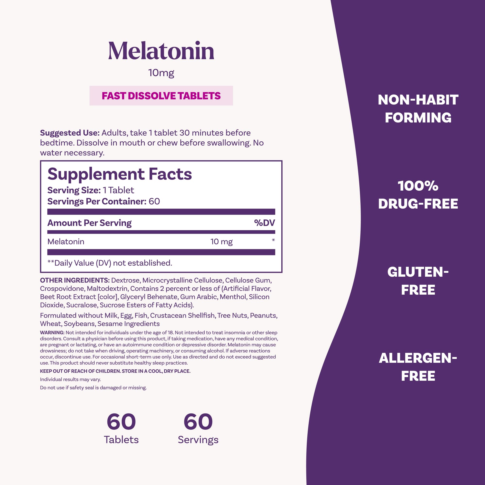 Natrol Melatonin Fast Dissolve Tablets 10 mg Strawberry with a glass of water