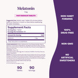 Natrol Melatonin Fast Dissolve Tablets 1mg Strawberry close-up of tablets