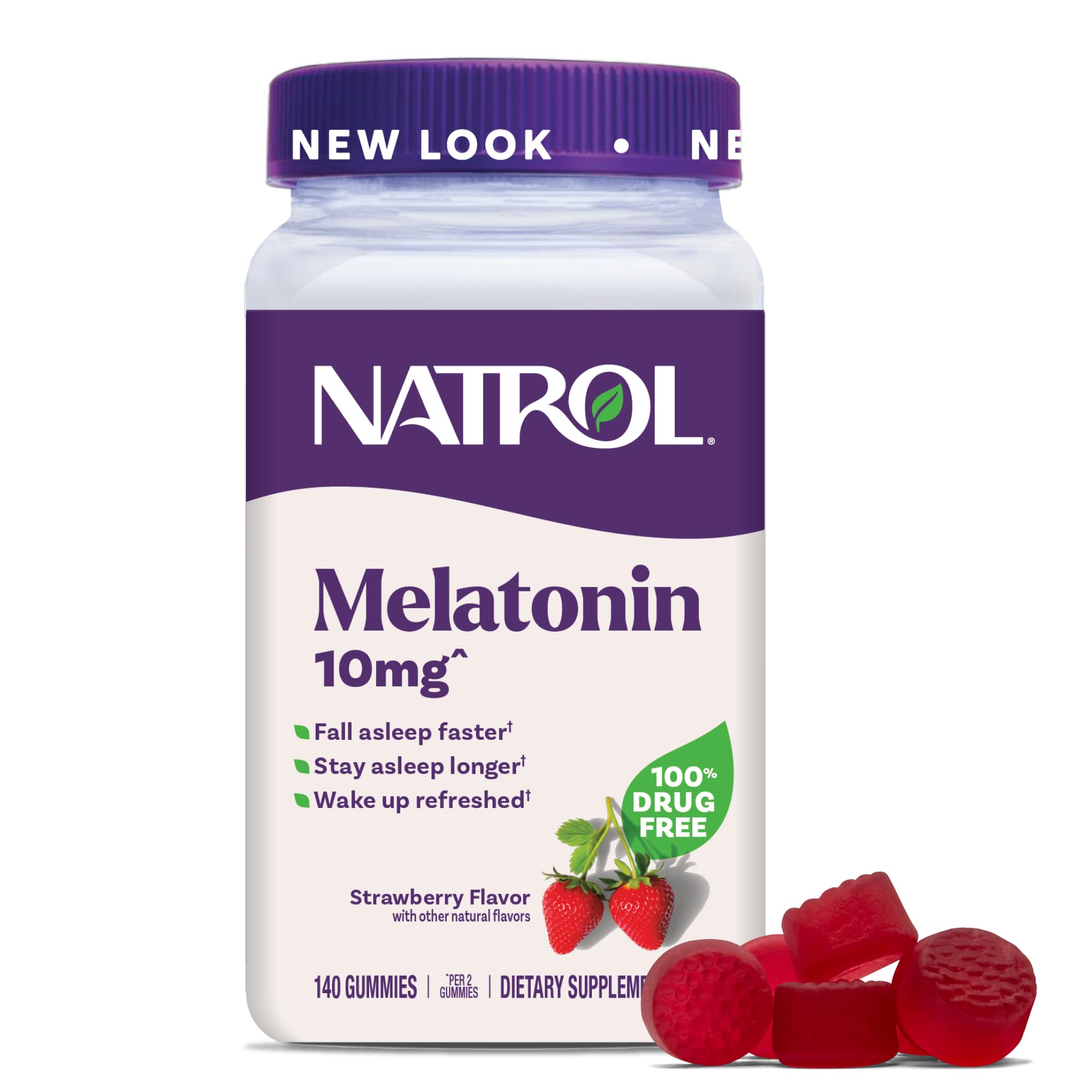 Natrol Melatonin Gummies 10mg strawberry flavour front view