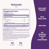 Natrol Melatonin Gummies 3 mg with a hand holding a gummy