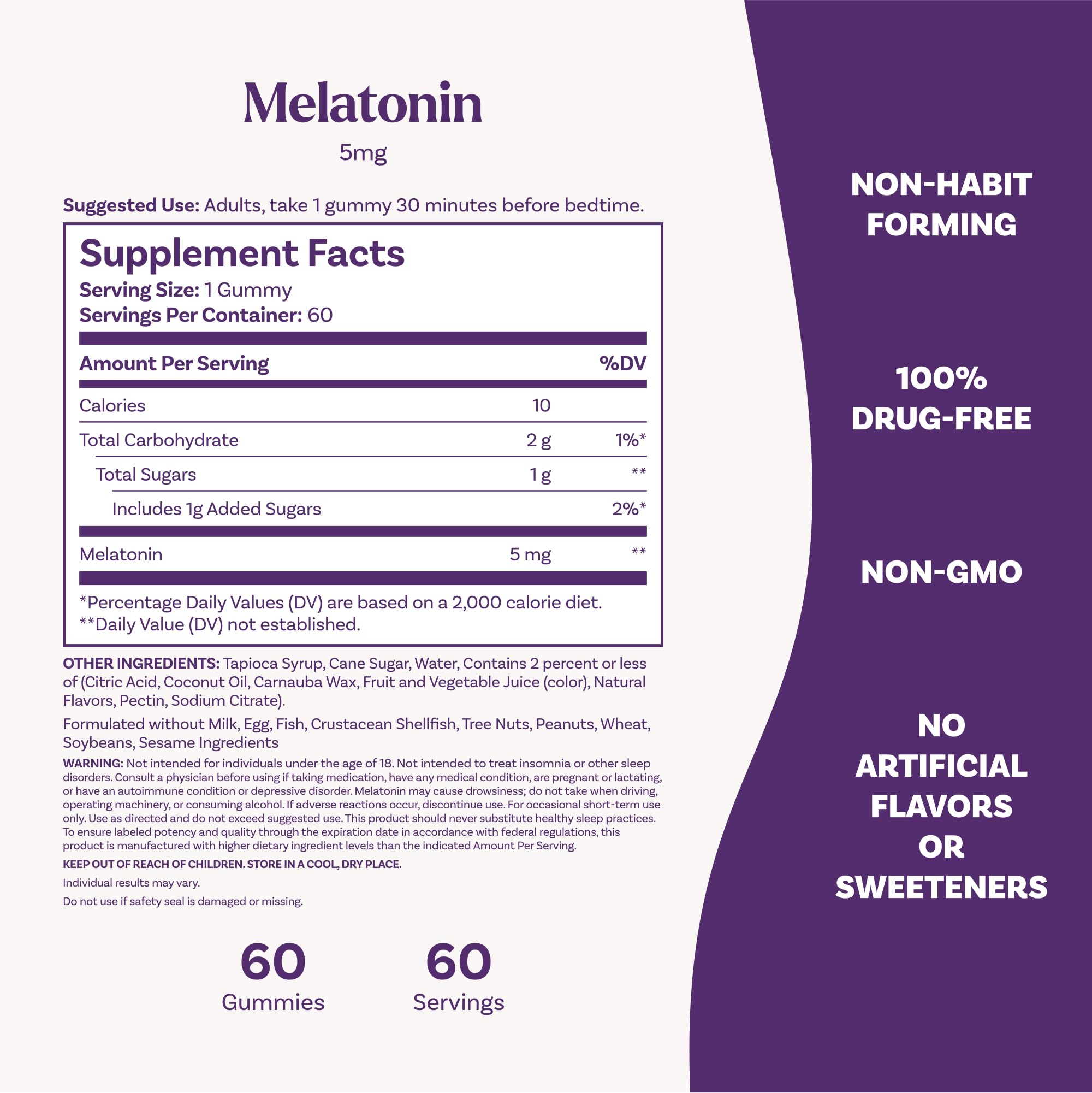 Natrol Melatonin Gummies 5 mg, 60 Count on a wooden table