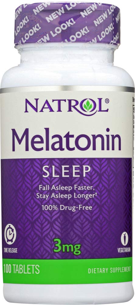 Natrol Melatonin Time Release 3 mg Sleep Supplement Tablets front view
