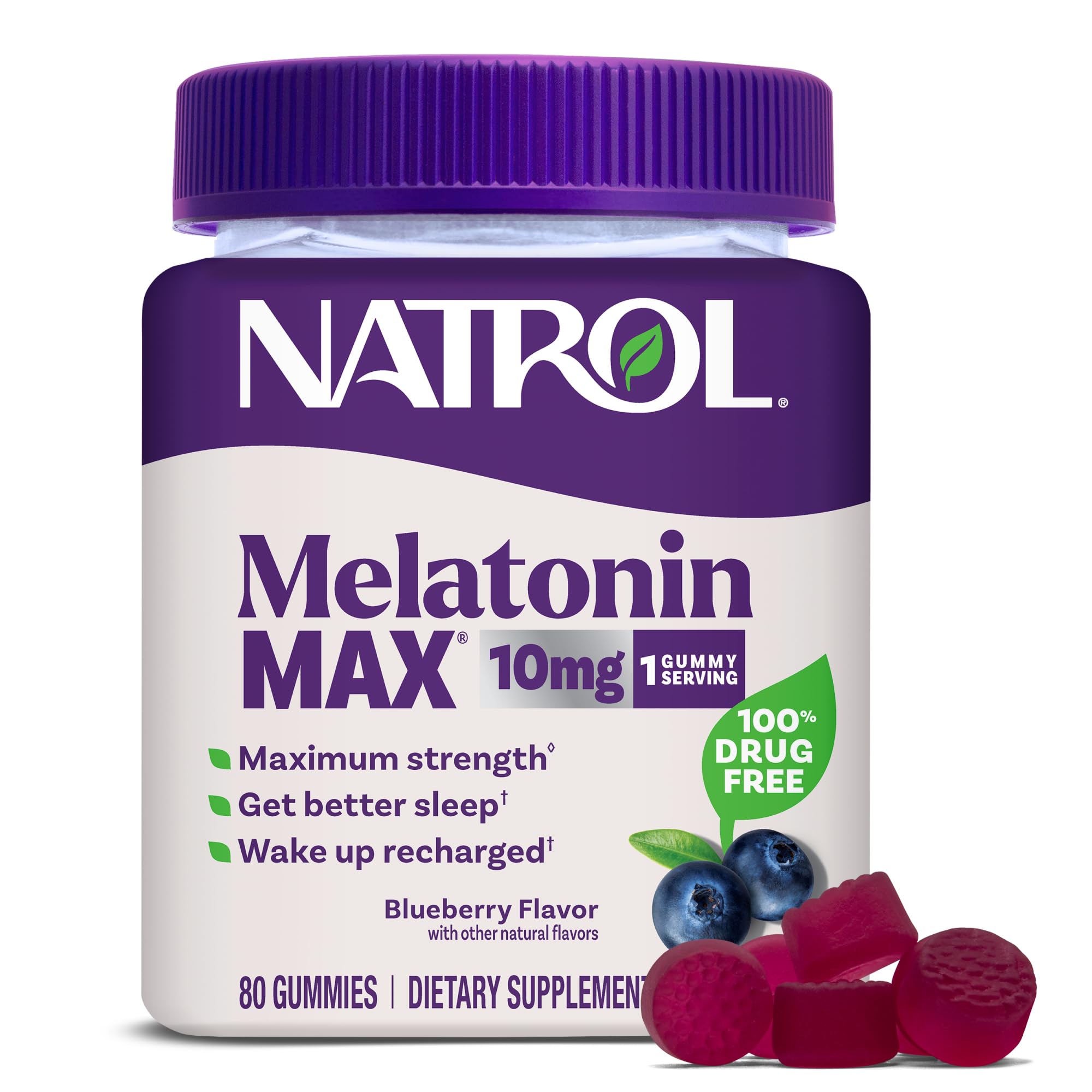 Natrol MelatoninMax Sleep Gummies 10 mg Blueberry front view