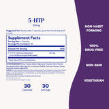 Natrol Mood + Stress 5-HTP 100mg Capsules with measuring spoon