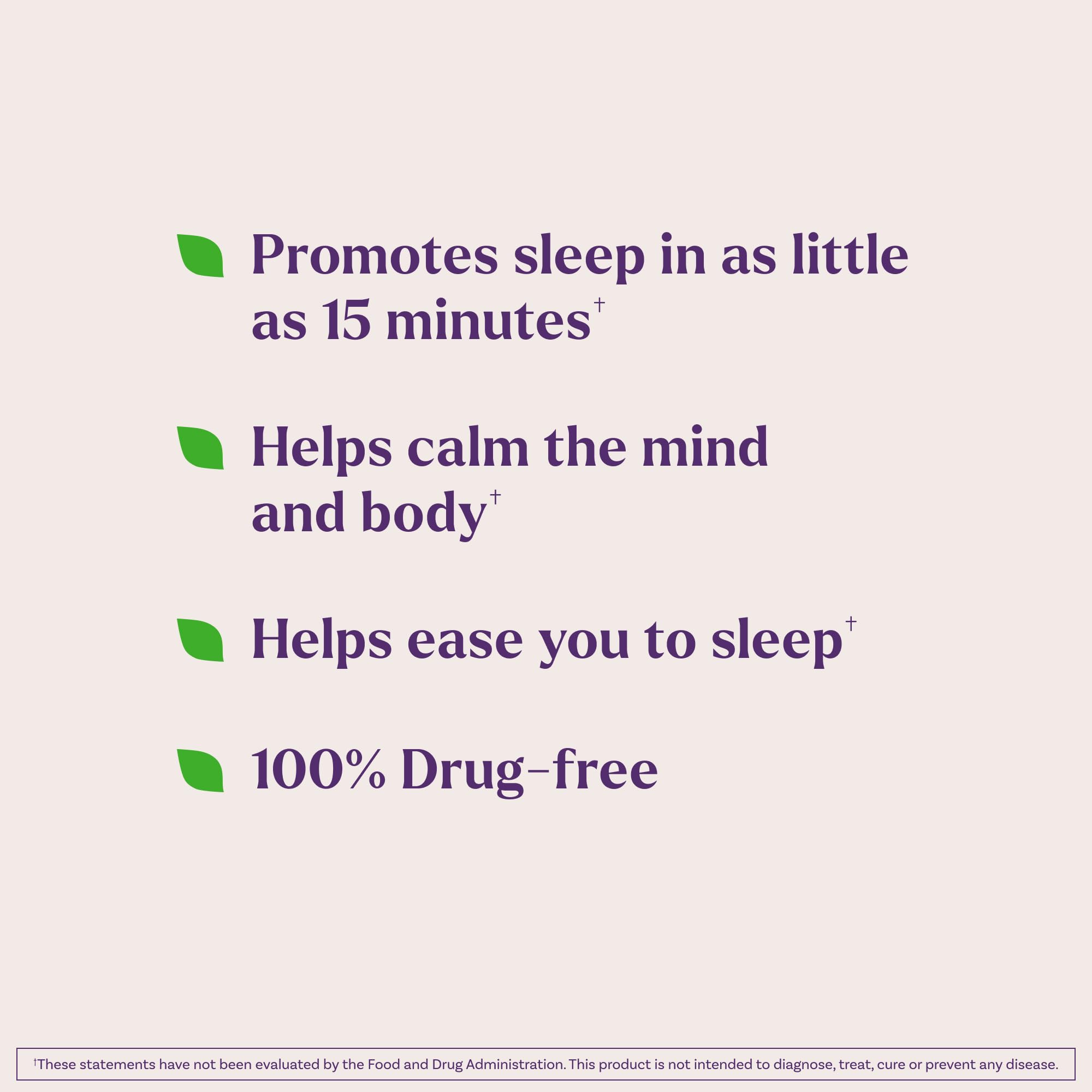 Natrol Sleep+ Calm Gummies back view with ingredient list