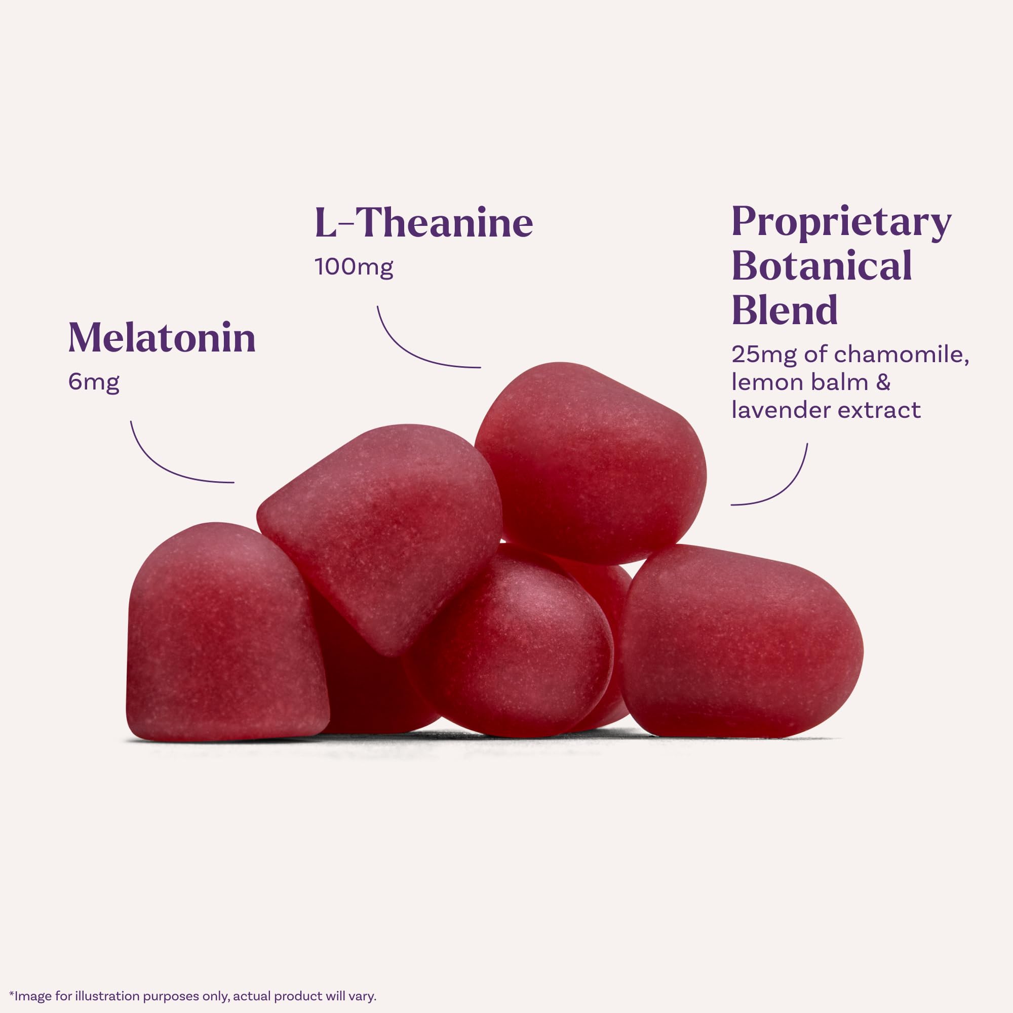 Natrol Sleep+ Calm Gummies in a hand, showcasing size