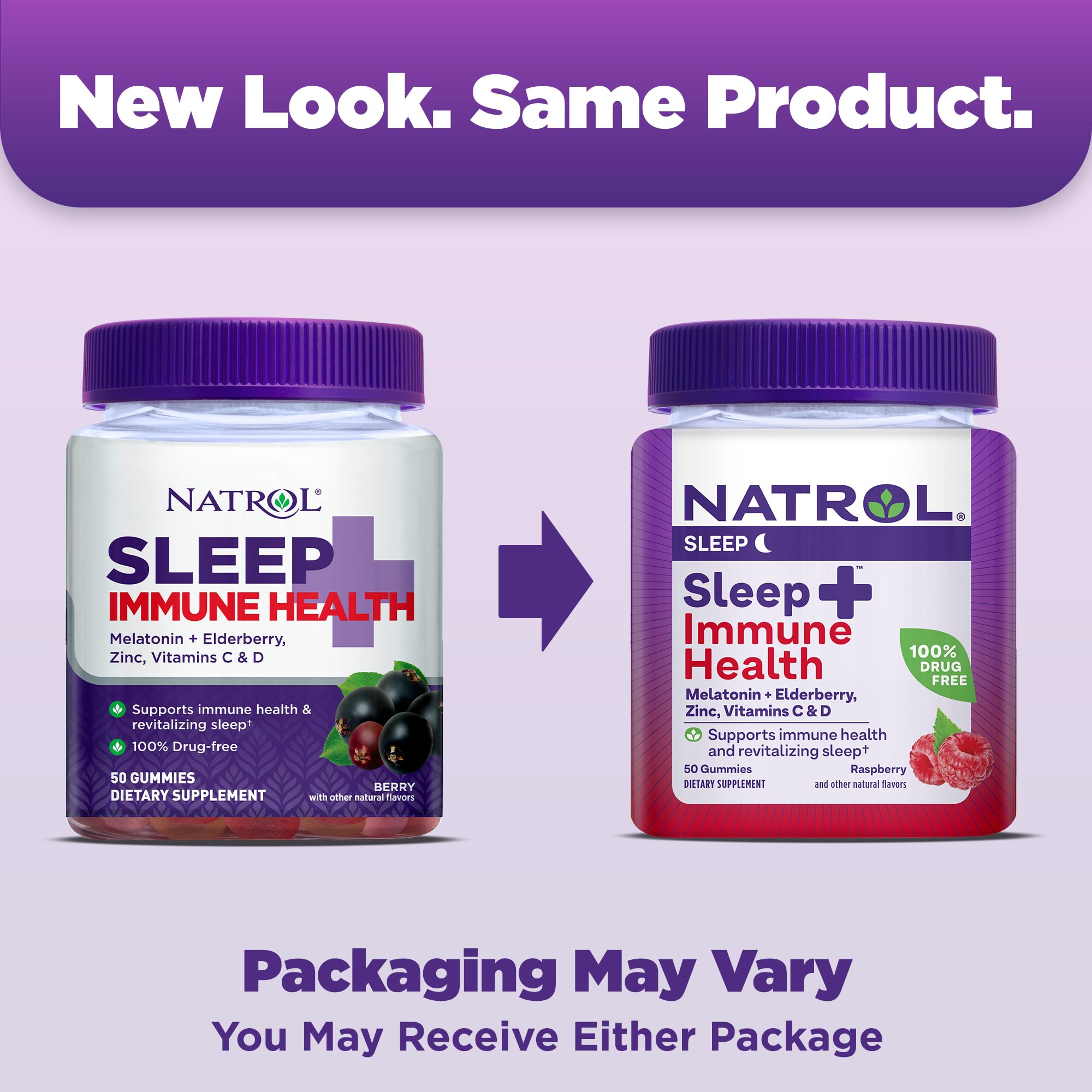 Natrol Sleep+ daily wellness Health Gummies packaging showing ingredients