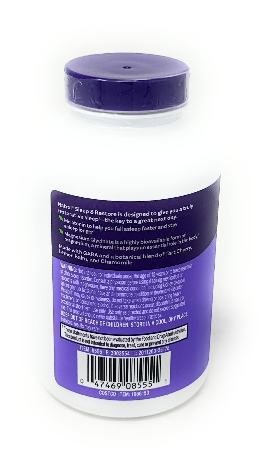 Natrol Sleep & Restore Capsules side view