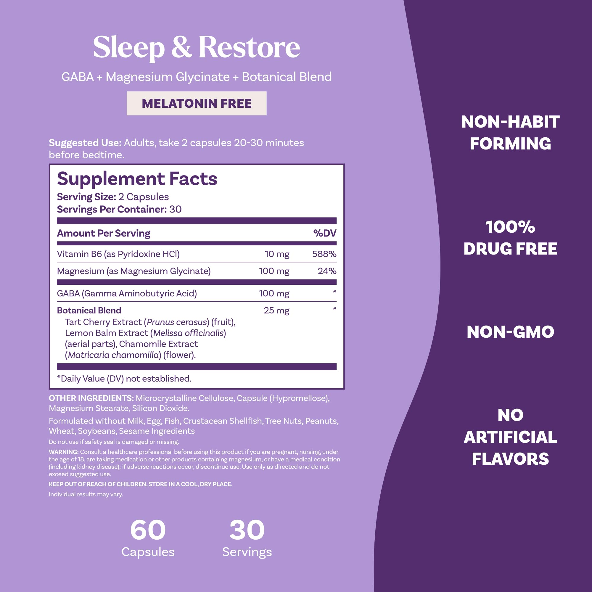 Natrol Sleep & Restore Capsules with a glass of water