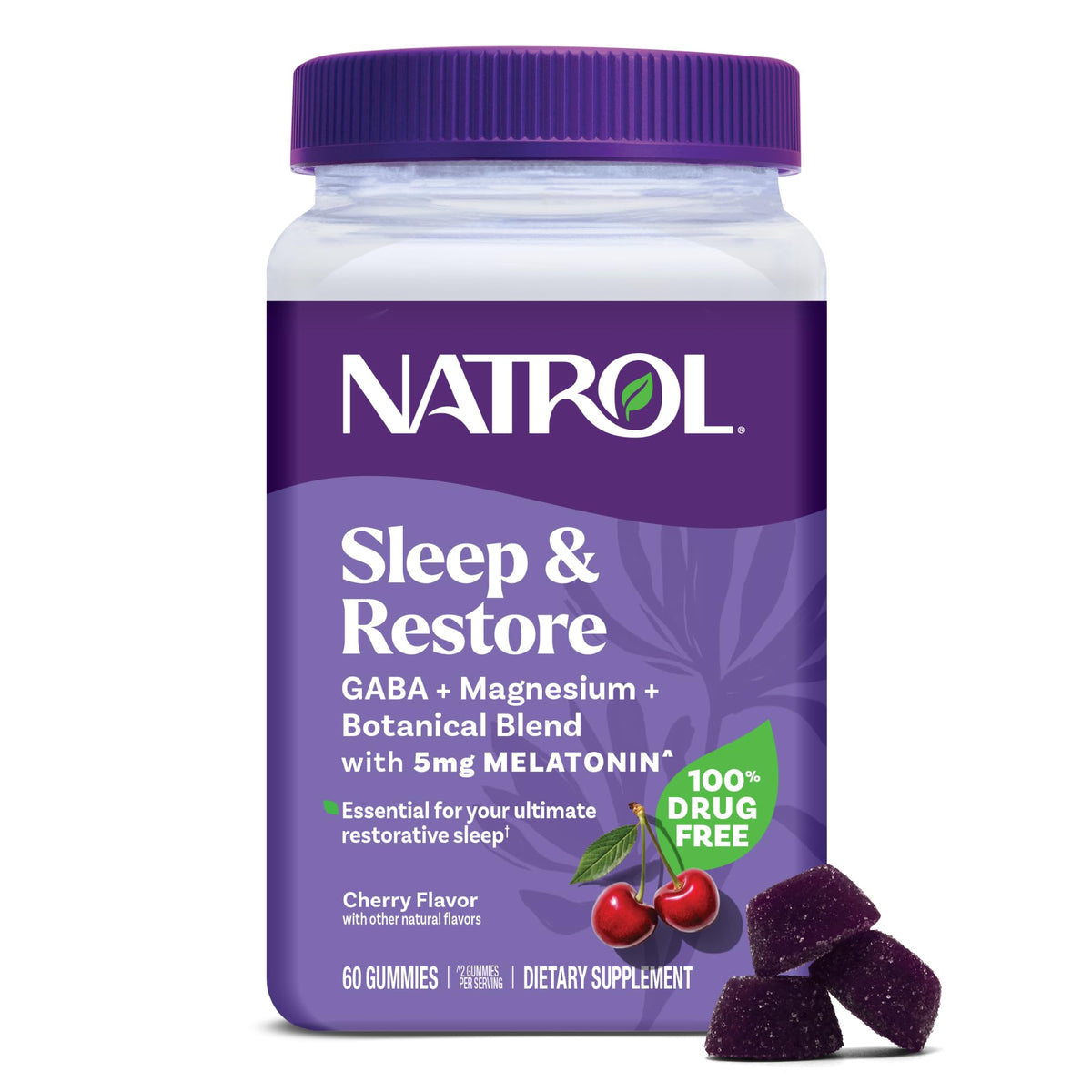 Natrol Sleep + Restore Gummies 5mg Melatonin front view