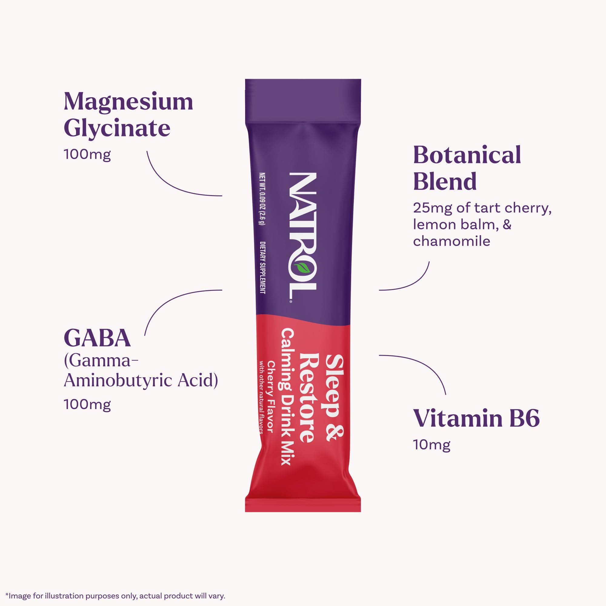 Natrol Sleep & Restore Magnesium Drink Mix in a glass of water