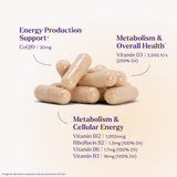 Natrol Ultra Energy 4-in-1 Capsules back view with ingredient list