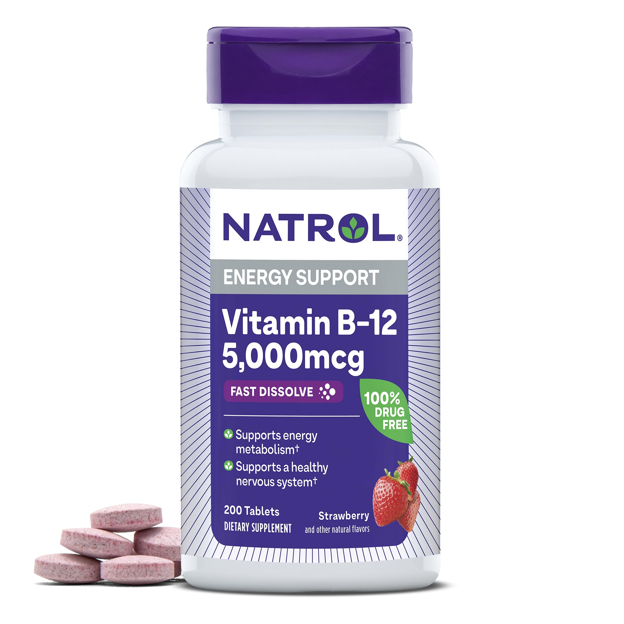 Natrol Vitamin B12 Fast Dissolve 5000mcg Tablets front view