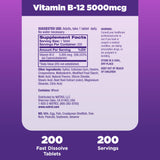 Natrol Vitamin B12 Fast Dissolve 5000mcg Tablets on a table