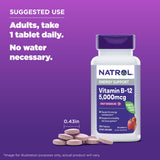 Natrol Vitamin B12 Fast Dissolve 5000mcg Tablets with a glass of water