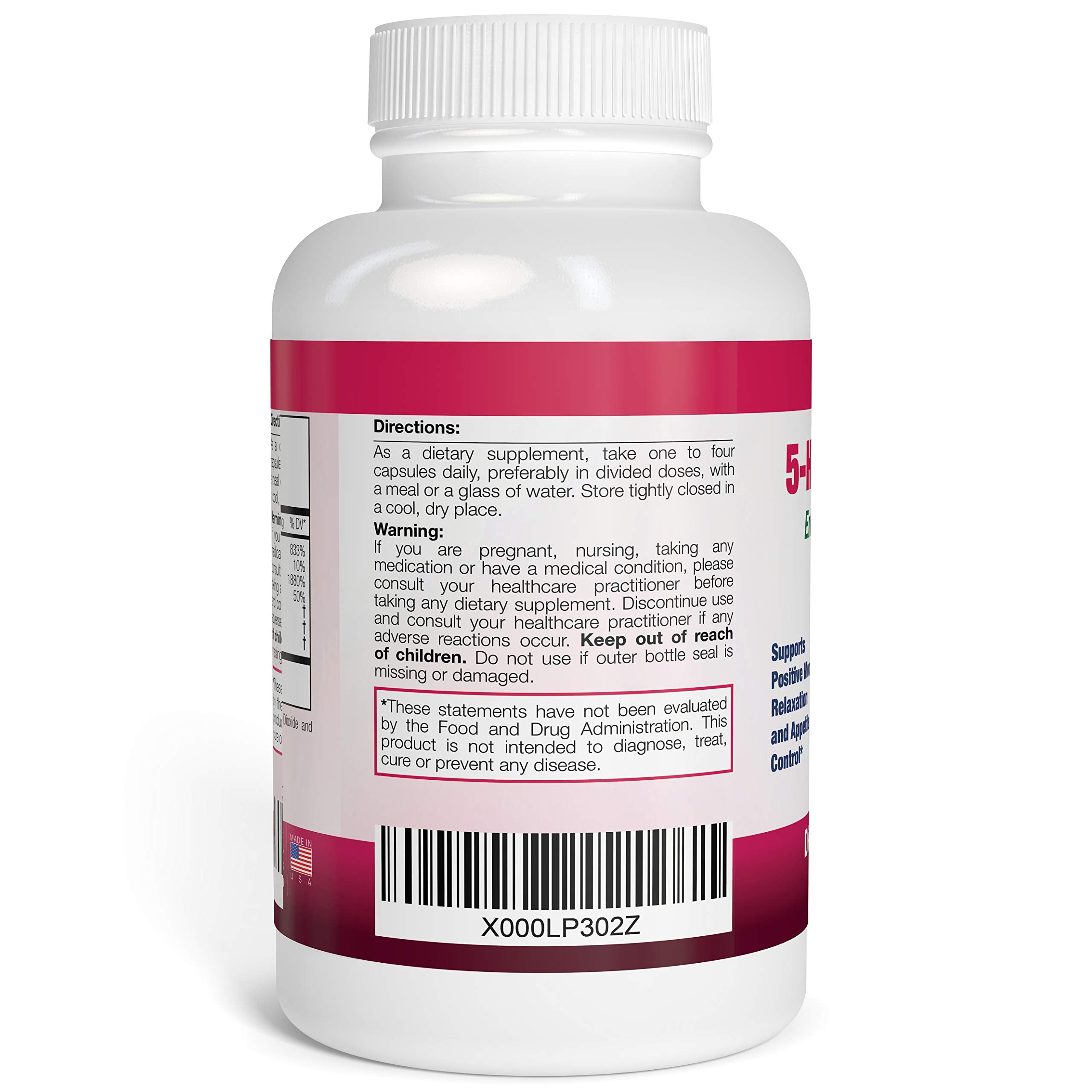 Nattura 5-HTP supplement with ingredients list displayed