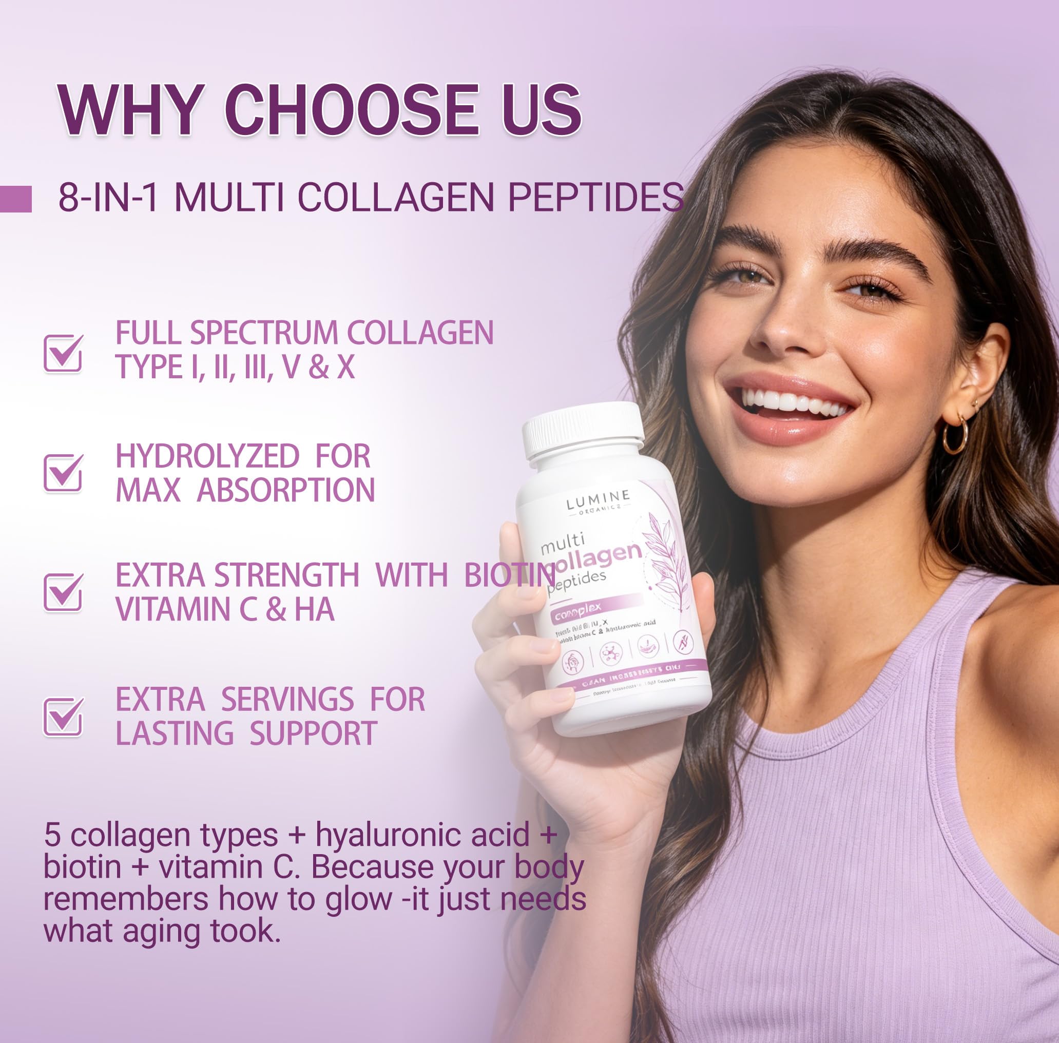 Natura Derm Collagen Capsules lifestyle scene on a table