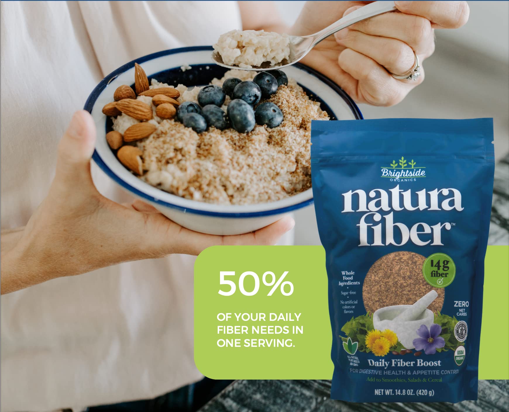 Natura Fiber Organic Dietary Fiber Blend 448g ingredients list