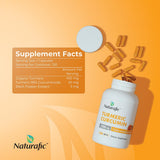Naturafic Turmeric Curcumin Capsules 500mg opened bottle