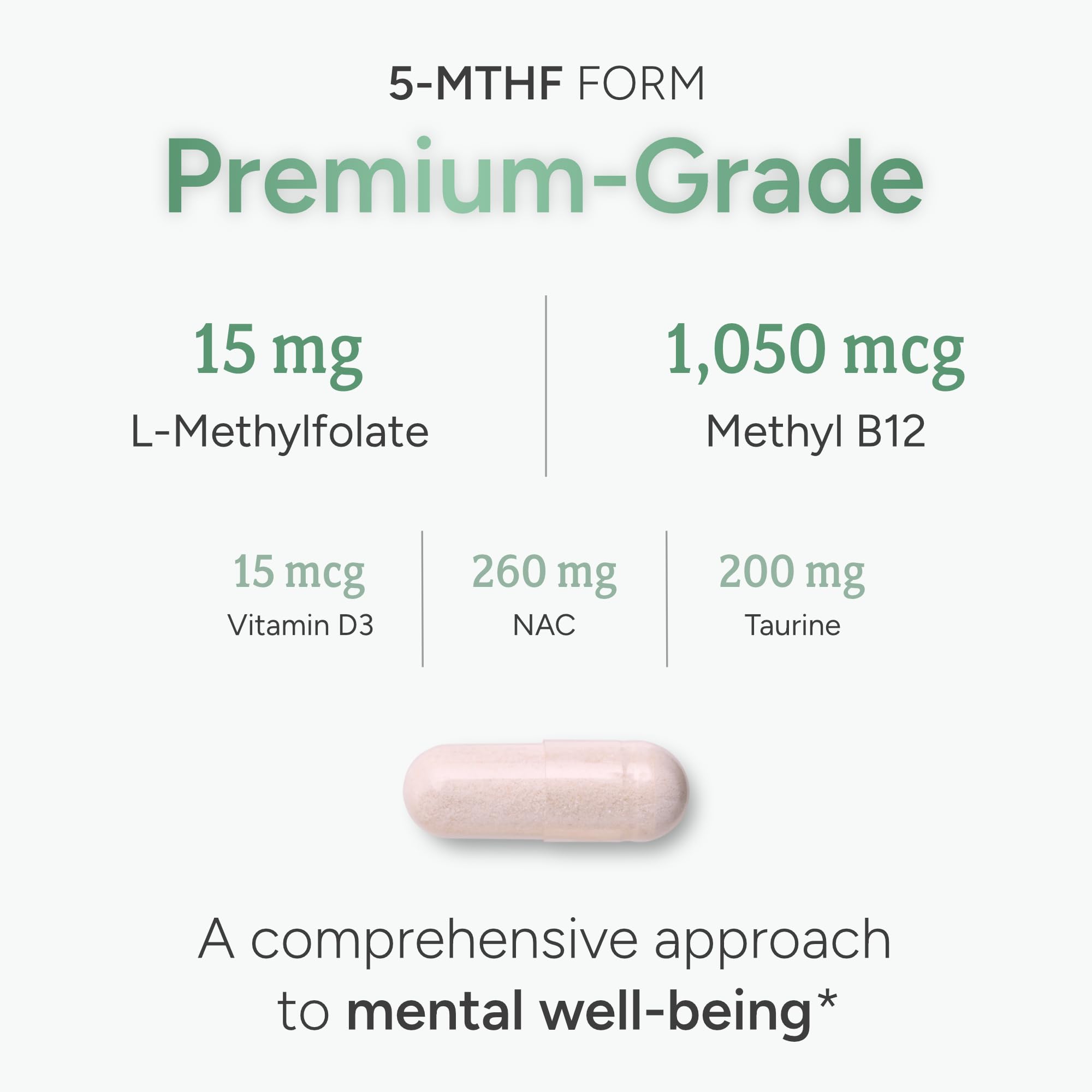 Natural Approach B9 (Folic Acid) capsules in bottle