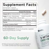 Natural Approach B9 (Folic Acid) capsules on a wooden table