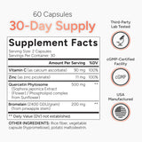 Natural Approach Quercetin 500mg supplement with vitamin C and zinc