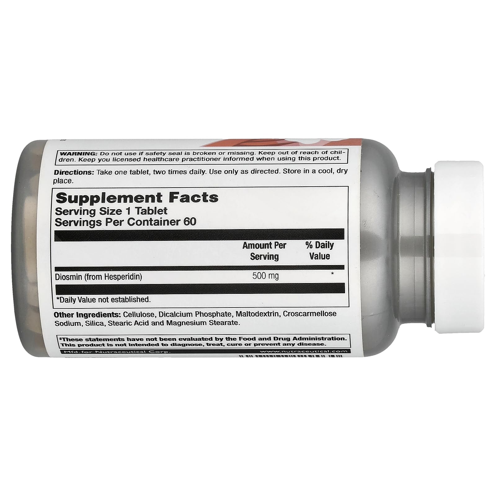 Natural Balance Diosmin Hesperidin 500mg supplement bottle side view