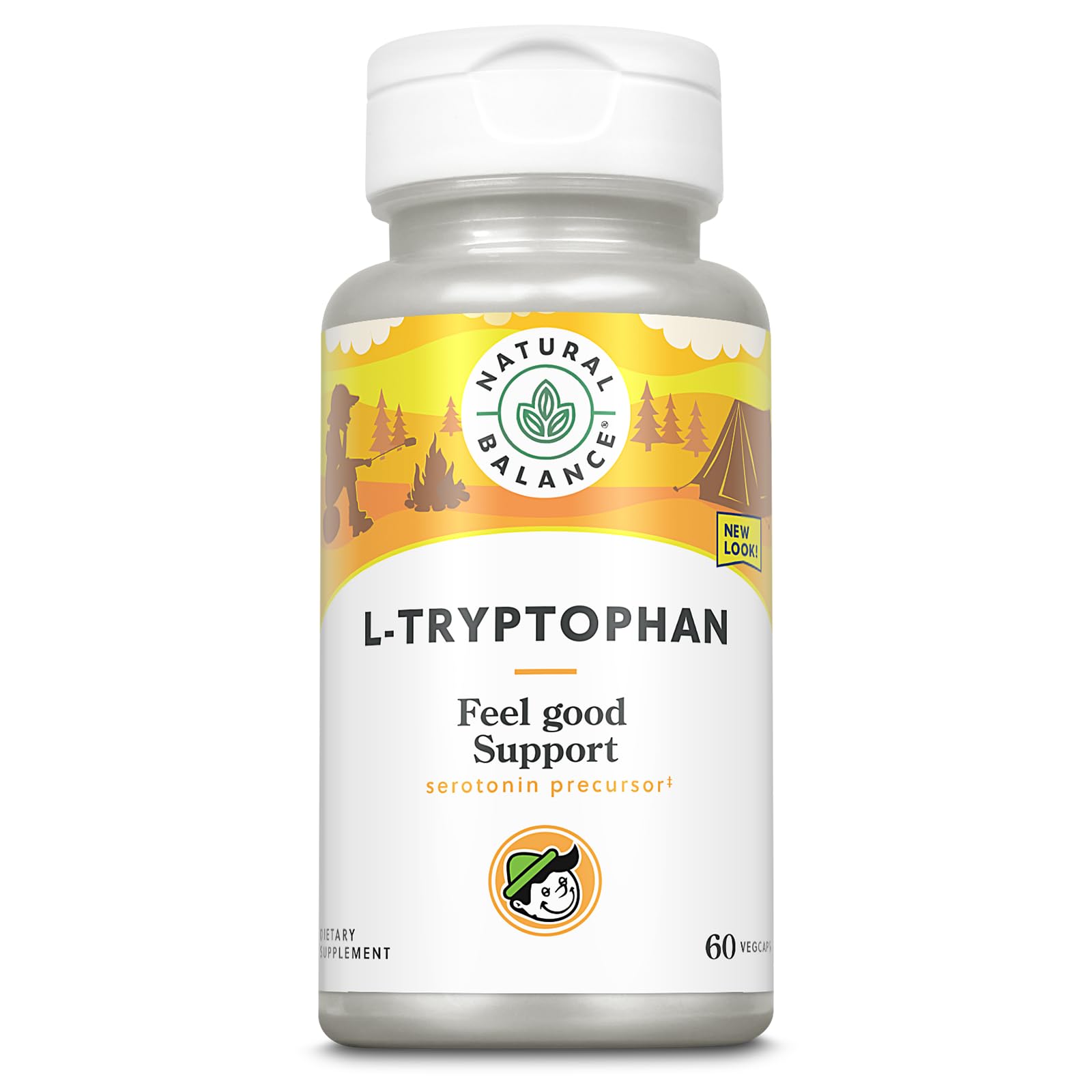 Natural Balance L-Tryptophan Supplement 500mg 60 capsules front view