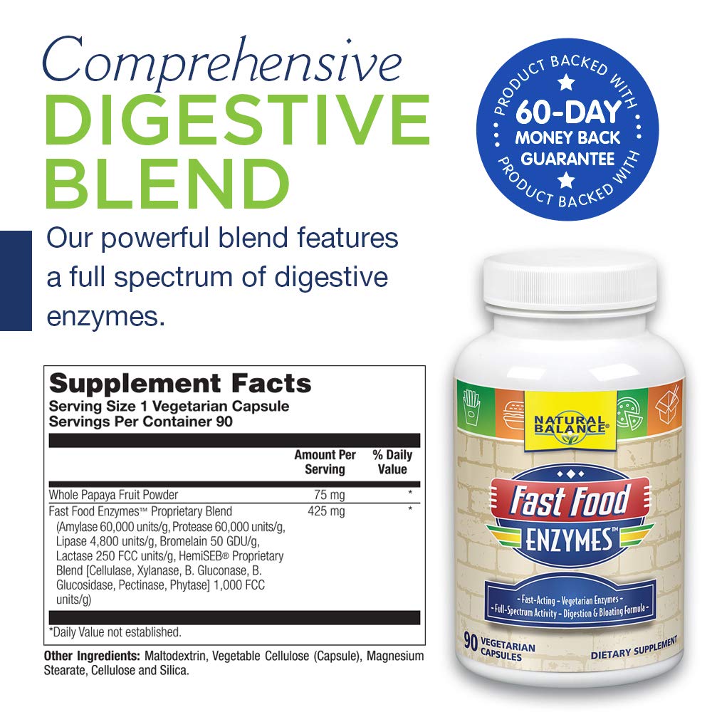 Natural Balance Multi-Enzymes 100g back view with ingredient details