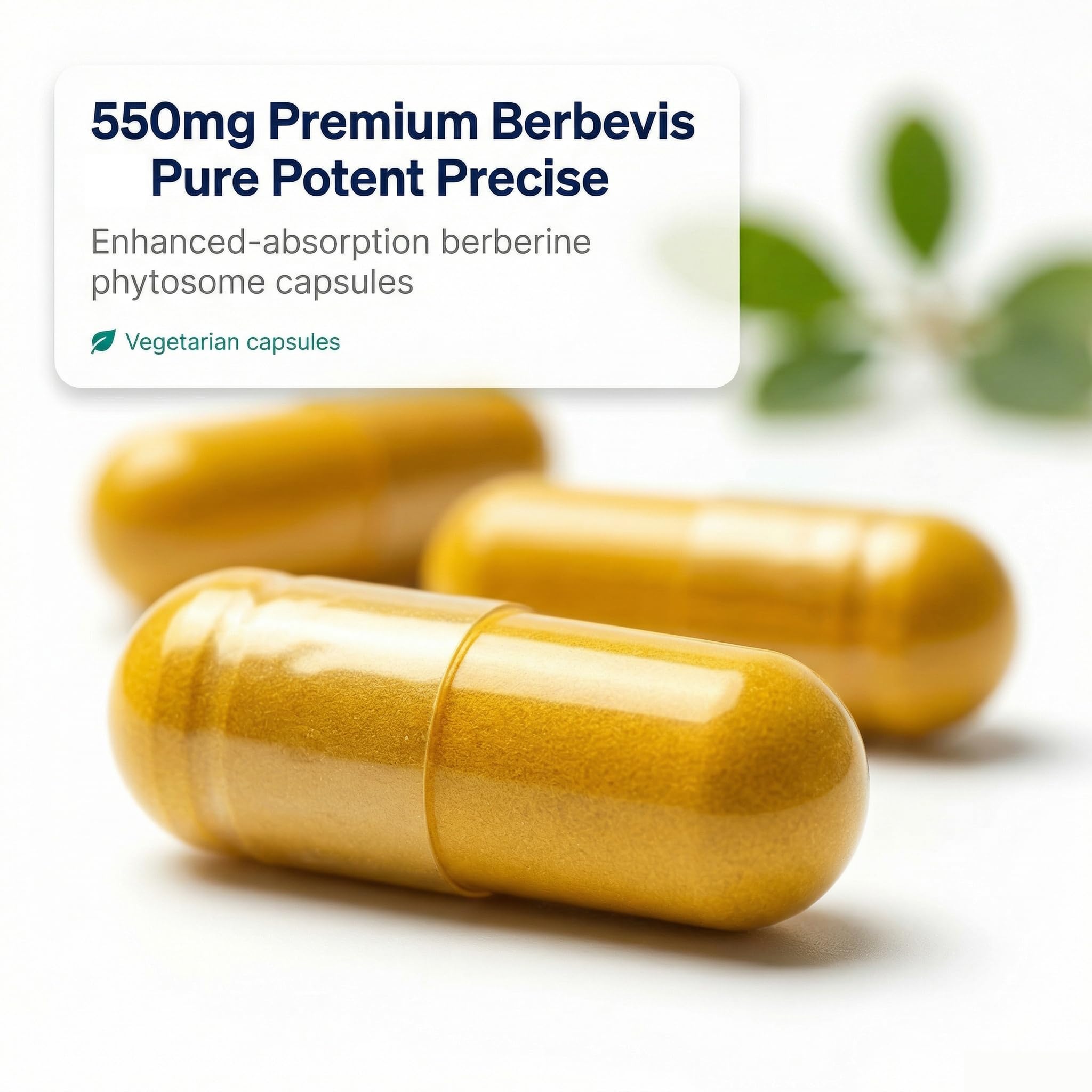 Natural BioScience Berberine Phytosome Capsules 550mg close-up of capsules