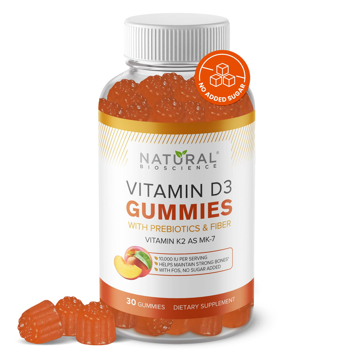 Natural BioScience Extra Strength Vitamin D3 & K2 10000 IU + 160 mcg supplement front view