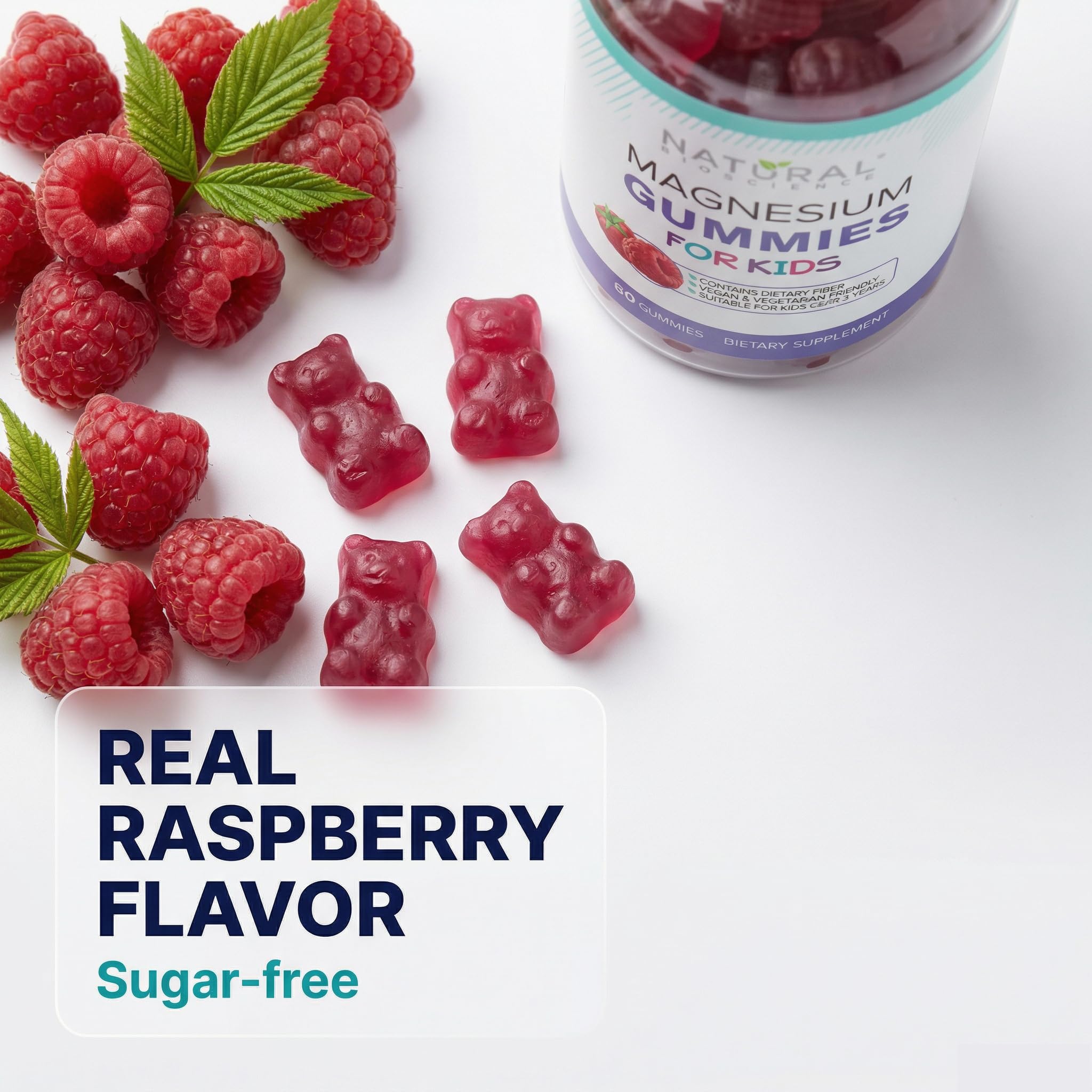 Natural BioScience Kids Magnesium Gummies packaging on a shelf