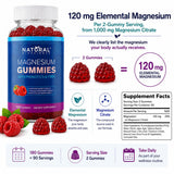 Natural BioScience Magnesium Gummies back view with nutritional information