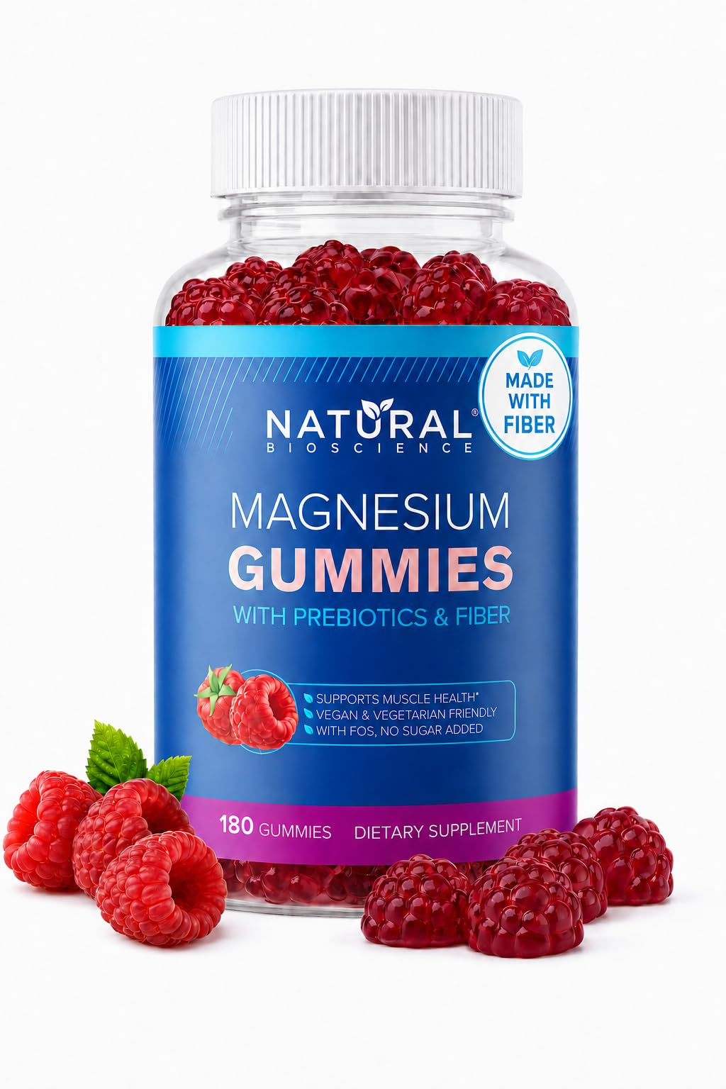 Natural BioScience Magnesium Gummies front view with packaging