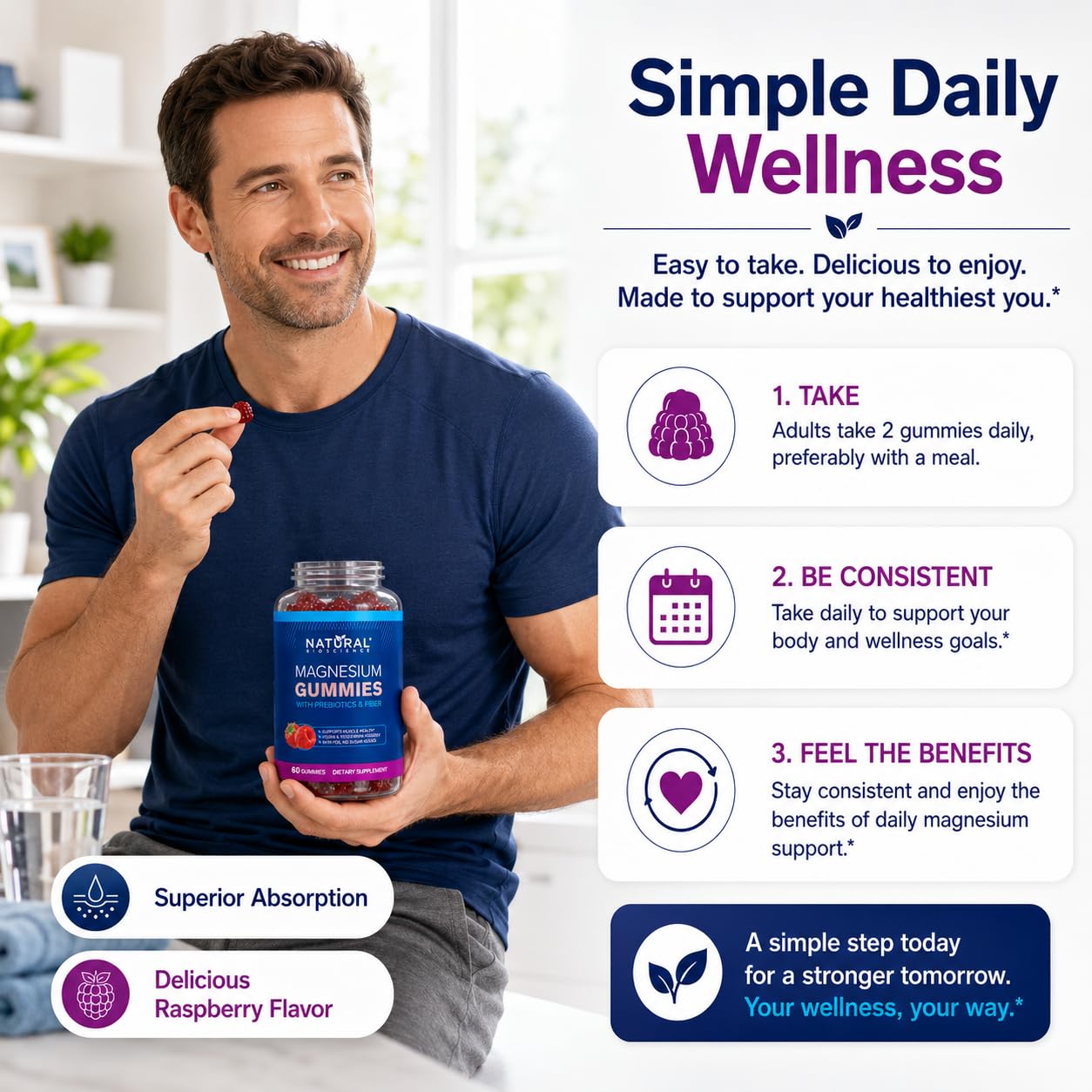 Natural BioScience Magnesium Gummies ingredients list on packaging