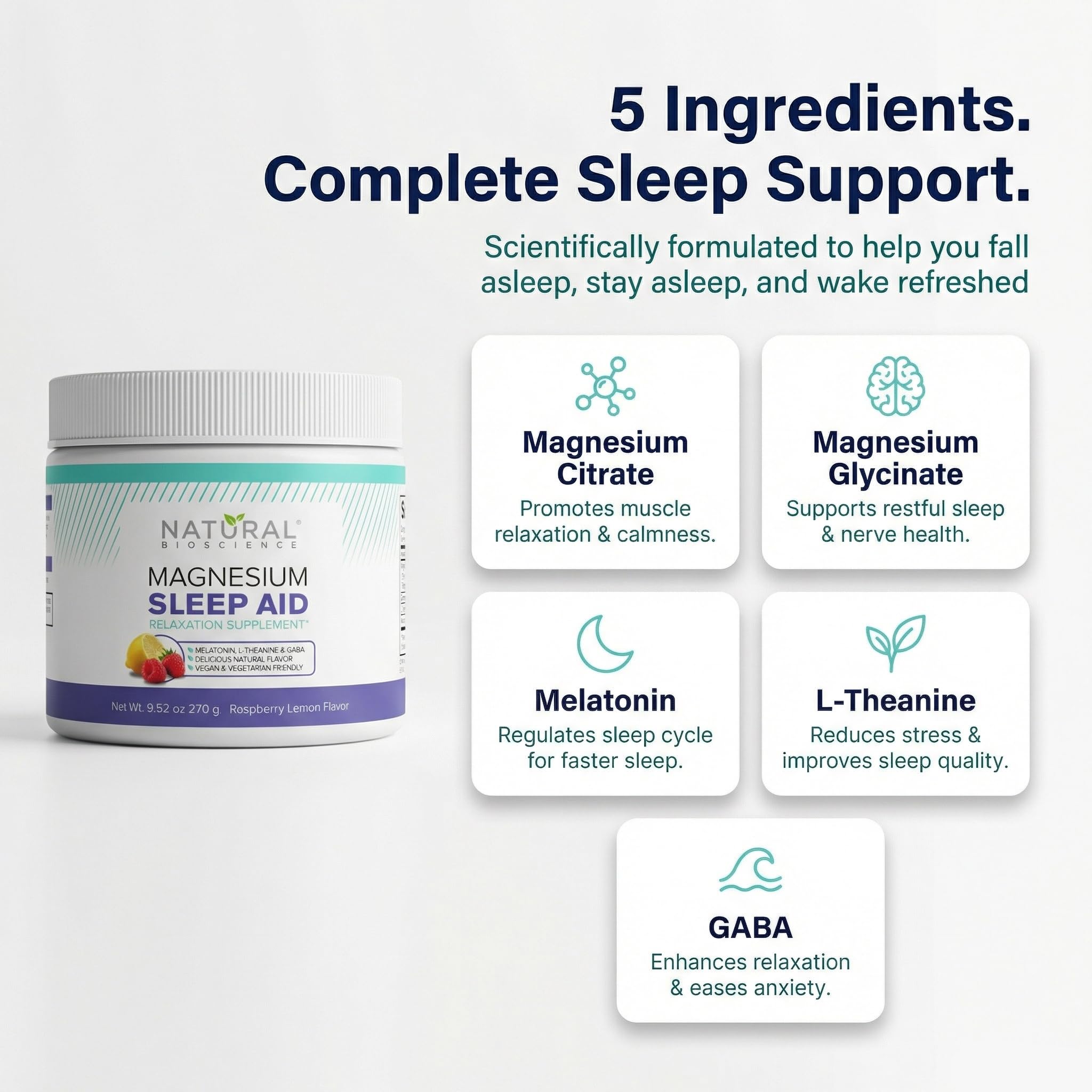 Natural BioScience Magnesium Sleep Night Time Powder packaging